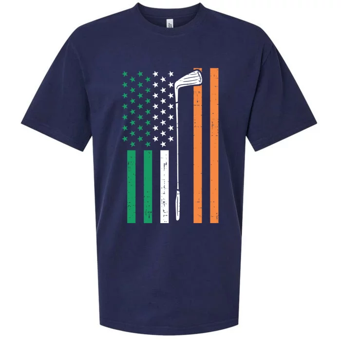 Irish Us Flag Golf Vintage St Patrick Golfing Patriot Golfer Gift Sueded Cloud Jersey T-Shirt