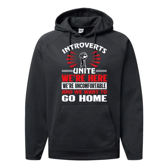 Introverts Unite Funny Anti Social Performance Fleece Hoodie