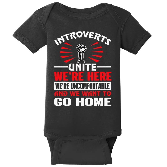 Introverts Unite Funny Anti Social Baby Bodysuit