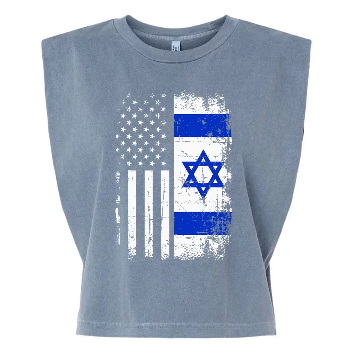 Israel Usa Flag Garment-Dyed Women's Muscle Tee