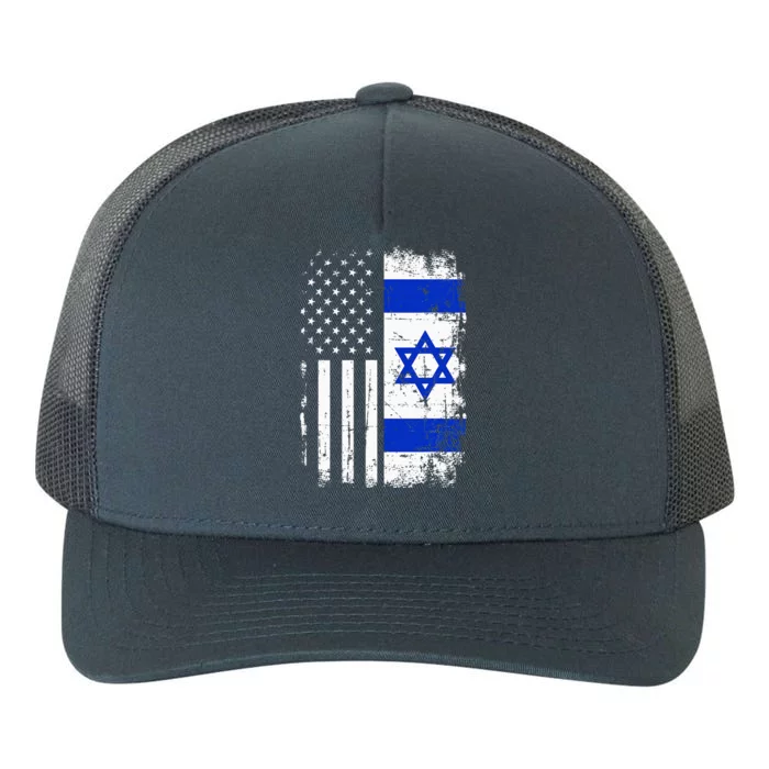 Israel Usa Flag Yupoong Adult 5-Panel Trucker Hat