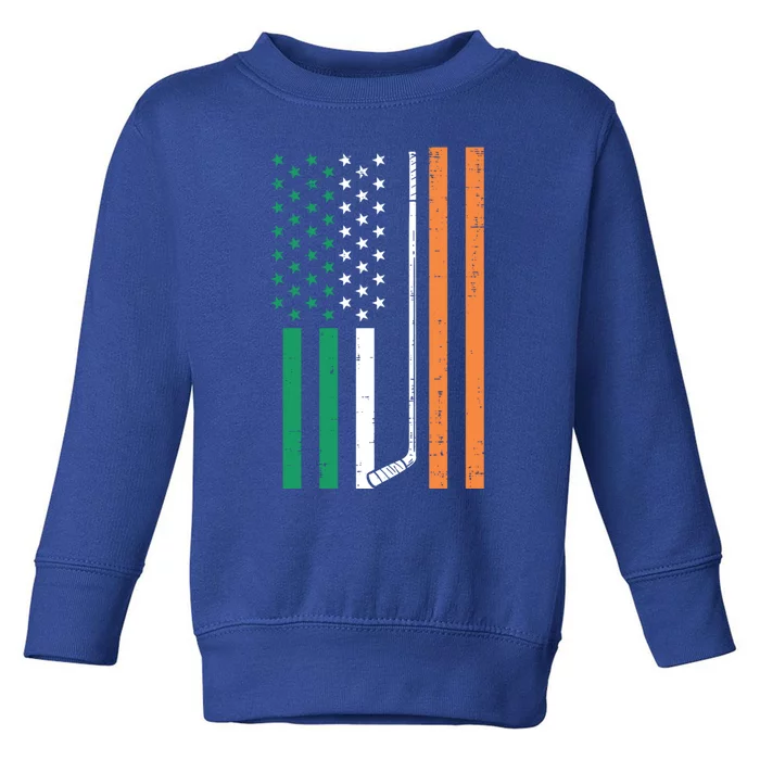 Irish Us Flag Ice Hockey St Patricks Day Sports Patriotic Gift Toddler Sweatshirt