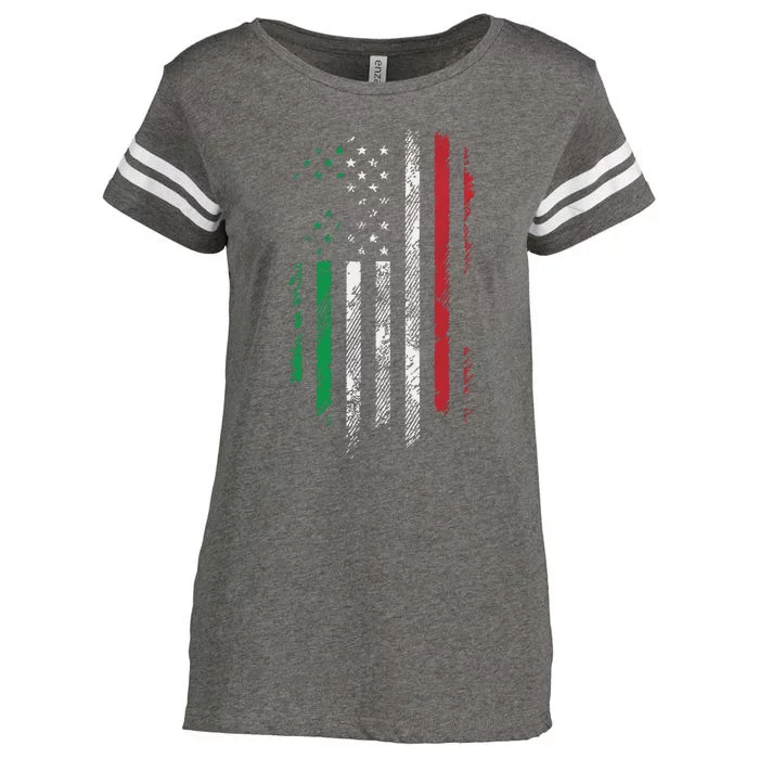 Italy USA Flag 4th Of July Patriotic American Italian Flag Enza Ladies Jersey Football T-Shirt