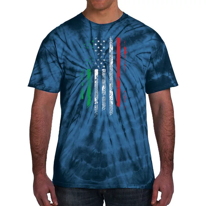 Italy USA Flag 4th Of July Patriotic American Italian Flag Tie-Dye T-Shirt