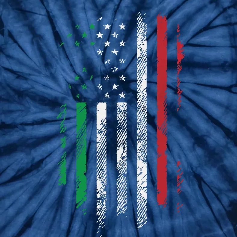 Italy USA Flag 4th Of July Patriotic American Italian Flag Tie-Dye T-Shirt