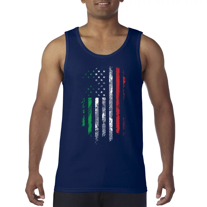 Italy USA Flag 4th Of July Patriotic American Italian Flag Tank Top