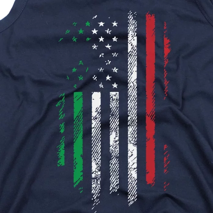 Italy USA Flag 4th Of July Patriotic American Italian Flag Tank Top