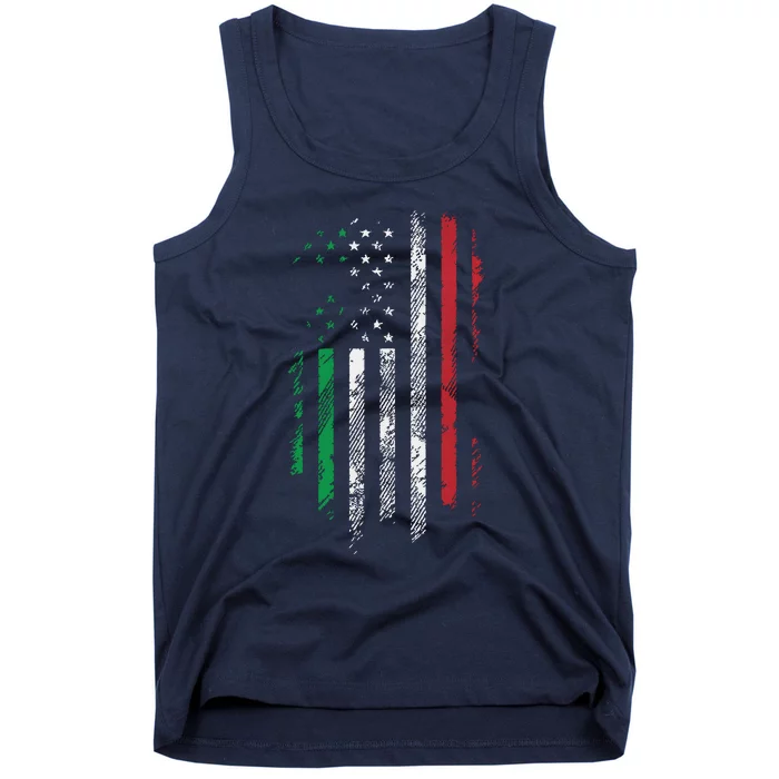 Italy USA Flag 4th Of July Patriotic American Italian Flag Tank Top