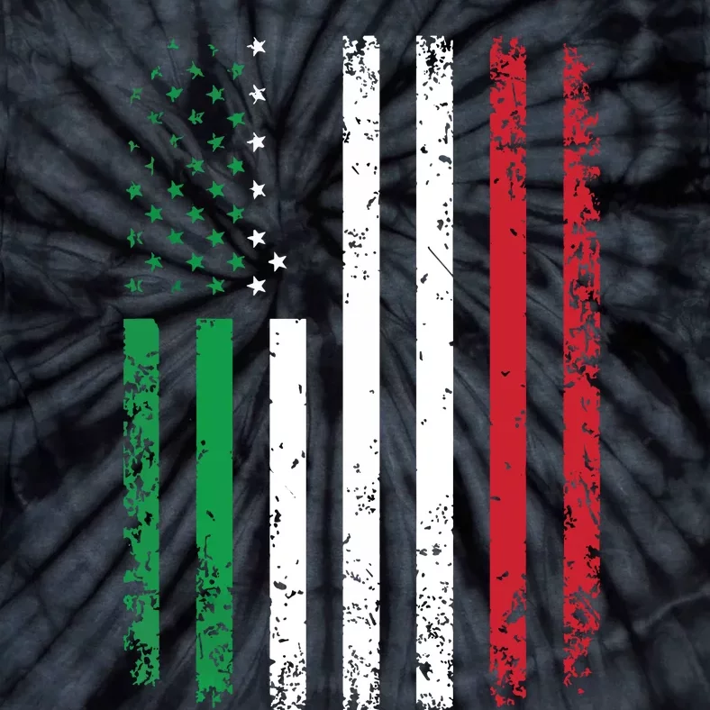 Italy USA Flag 4th Of July Patriotic American Italian Flag Tie-Dye T-Shirt