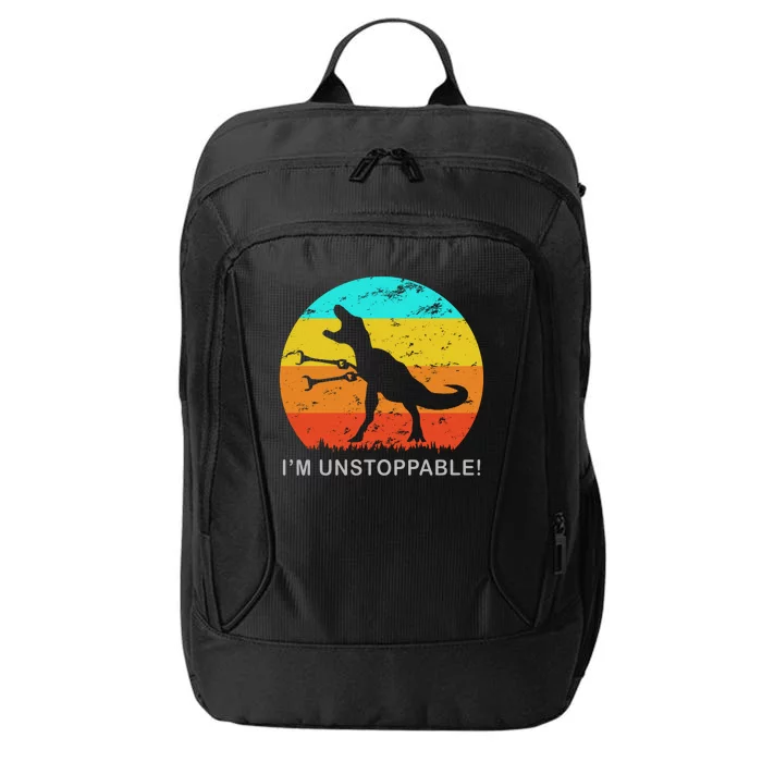 I'm Unstoppable Funny Vintage Retro TRex City Backpack