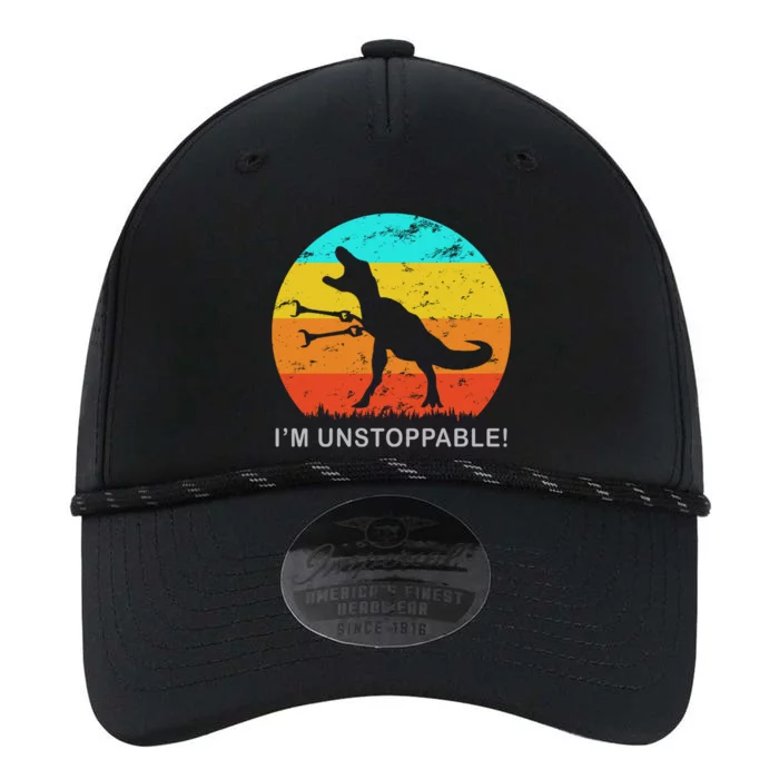 I'm Unstoppable Funny Vintage Retro TRex Performance The Dyno Cap