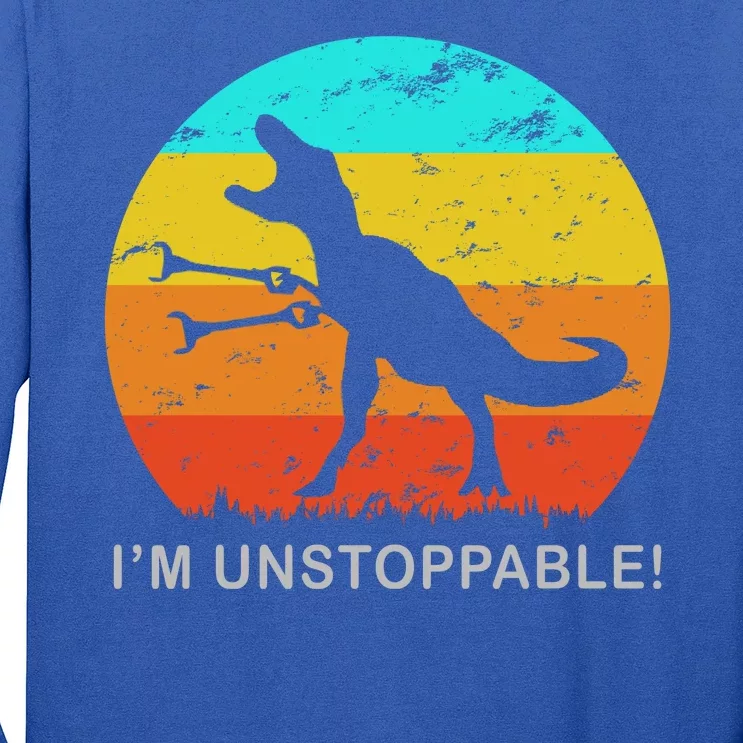 I'm Unstoppable Funny Vintage Retro TRex Long Sleeve Shirt