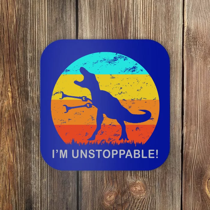 I'm Unstoppable Funny Vintage Retro TRex Coaster