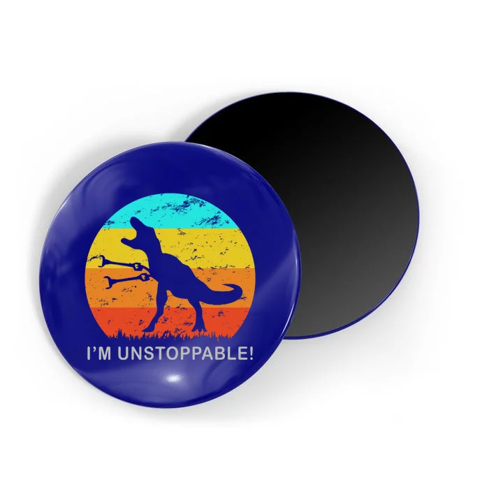 I'm Unstoppable Funny Vintage Retro TRex Magnet