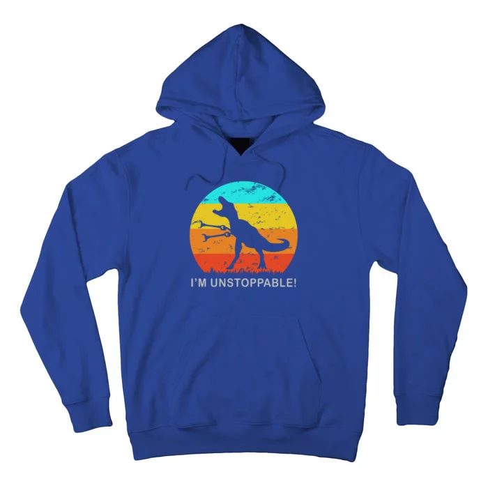 I'm Unstoppable Funny Vintage Retro TRex Tall Hoodie