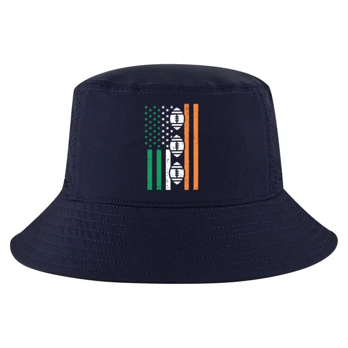 Irish Us Flag American Footballs St Patricks Day Patriotic Funny Gift Cool Comfort Performance Bucket Hat