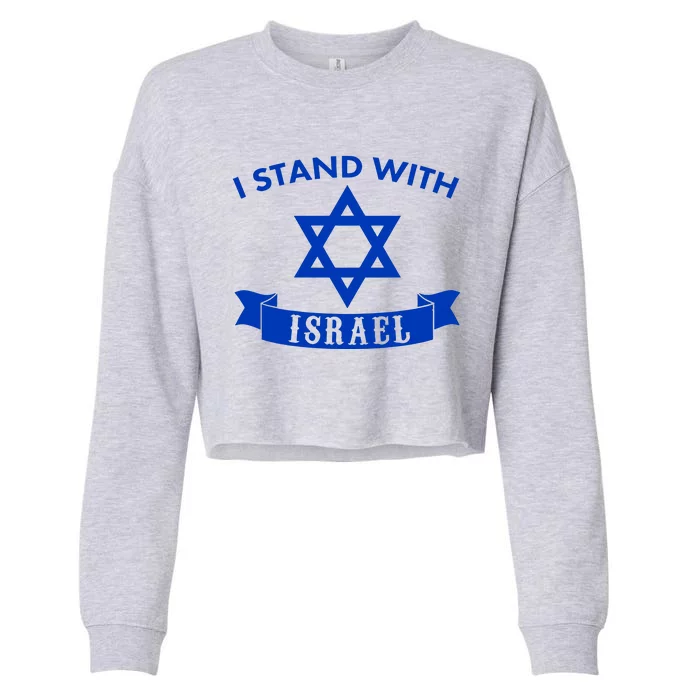 Israel USA Flags support Cropped Pullover Crew