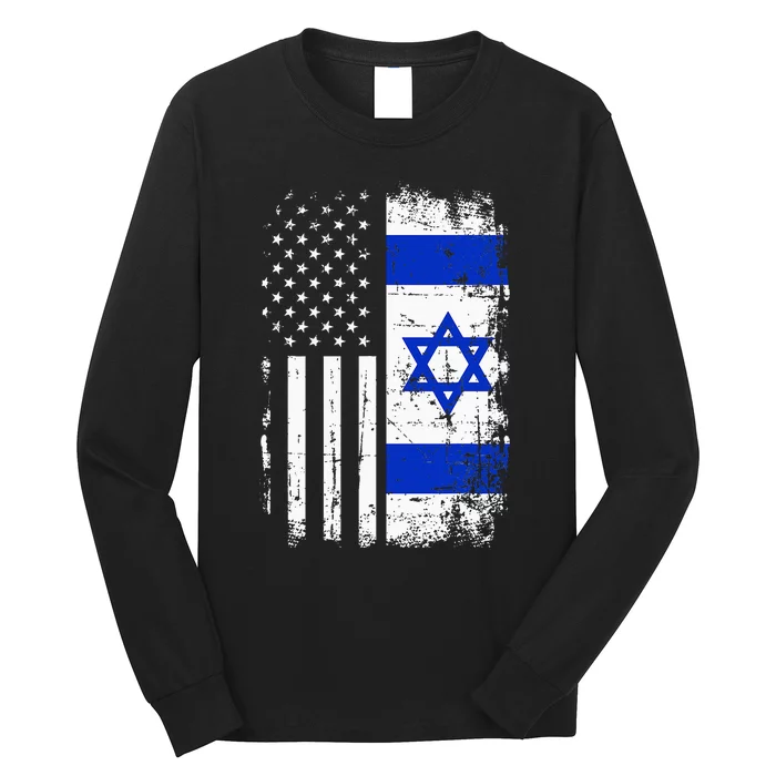 Israel Usa Flag Long Sleeve Shirt