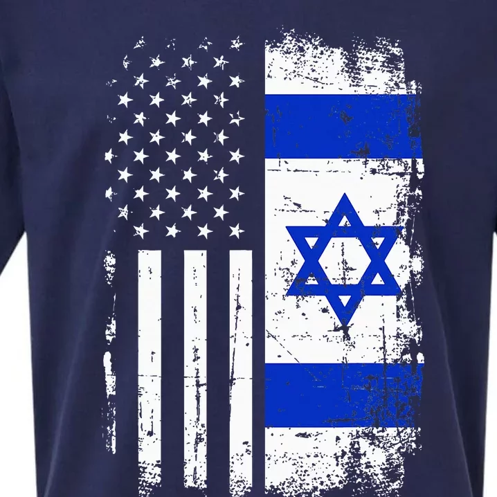 Israel Usa Flag Sueded Cloud Jersey T-Shirt