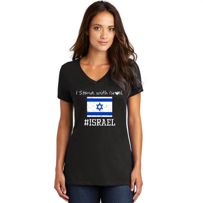 Israel USA Flags Women's V-Neck T-Shirt