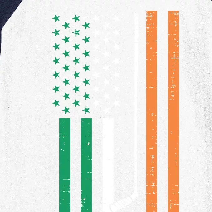 Irish Us Flag Ice Hockey St Patricks Day Sports Patriotic Gift Baseball Sleeve Shirt