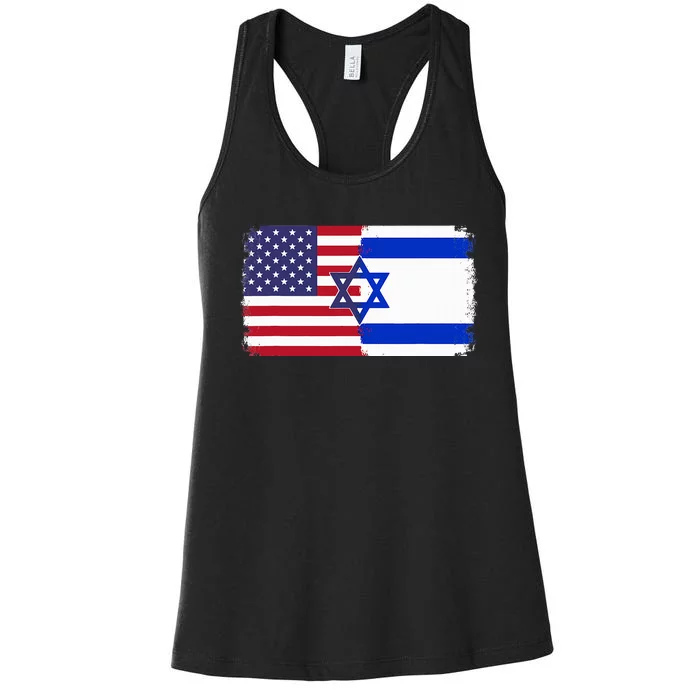 Israel Usa Flag Women's Racerback Tank