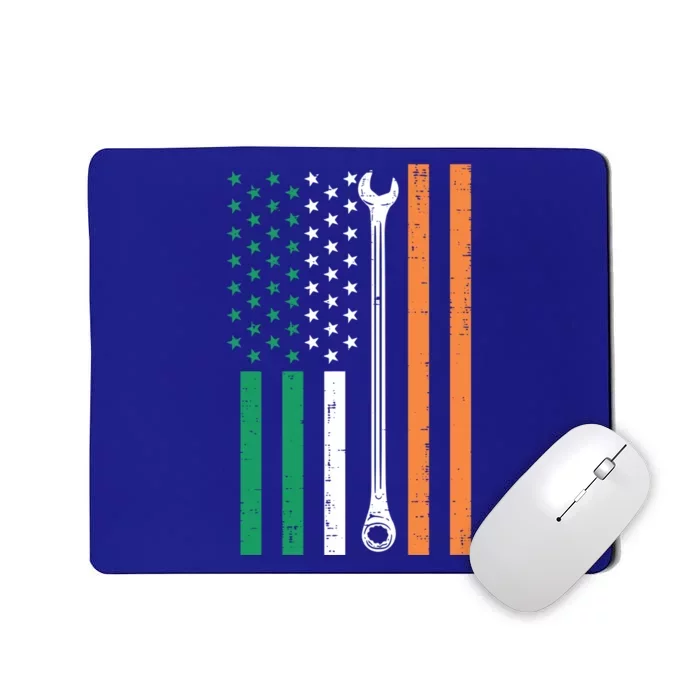 Irish Us Flag Wrench St Patricks Day Patriotic Mechanic Great Gift Mousepad