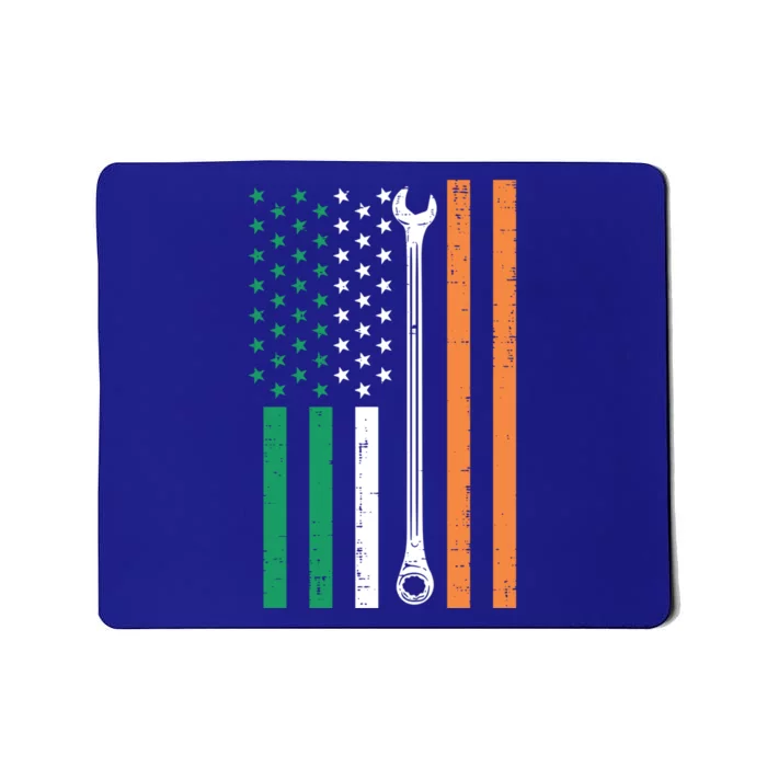 Irish Us Flag Wrench St Patricks Day Patriotic Mechanic Great Gift Mousepad