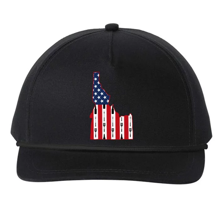 Idaho Usa Flag Fourth July 4th Fathers Day Bbq Beer Summer Gift Snapback Five-Panel Rope Hat