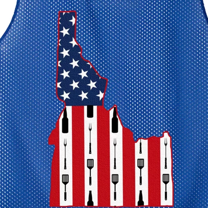 Idaho Usa Flag Fourth July 4th Fathers Day Bbq Beer Summer Gift Mesh Reversible Basketball Jersey Tank