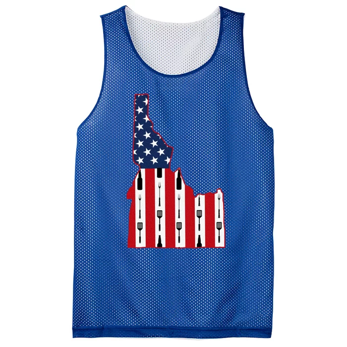 Idaho Usa Flag Fourth July 4th Fathers Day Bbq Beer Summer Gift Mesh Reversible Basketball Jersey Tank