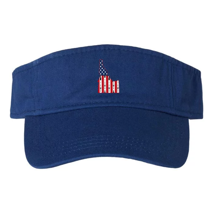 Idaho Usa Flag Fourth July 4th Fathers Day Bbq Beer Summer Gift Valucap Bio-Washed Visor