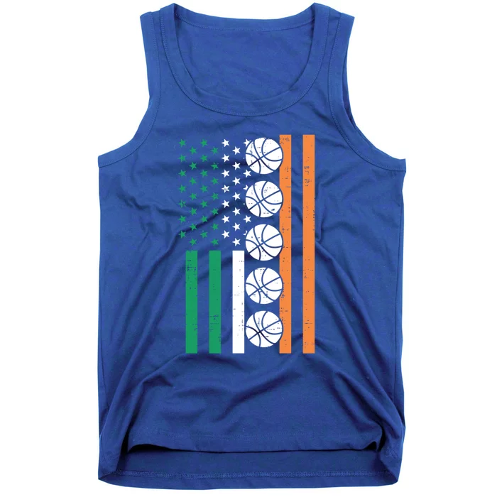 Irish Us Flag Basketball St Patricks Day Sports Patriotic Gift Tank Top