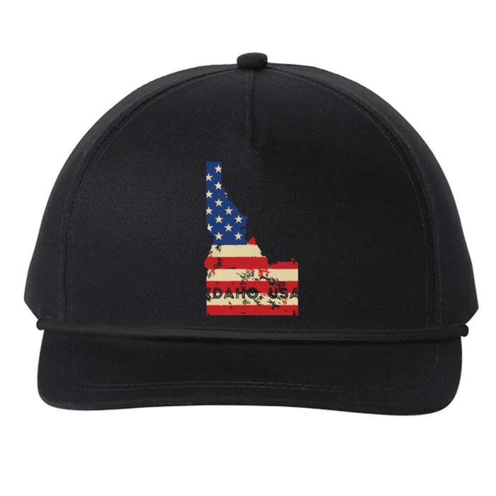 Idaho Usa Flag Patriotic Retro Vintage Snapback Five-Panel Rope Hat