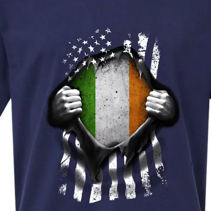 Ireland Usa Flag Irish American Gift Sueded Cloud Jersey T-Shirt