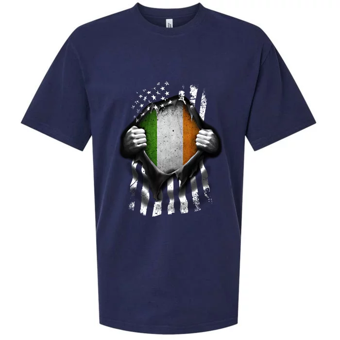 Ireland Usa Flag Irish American Gift Sueded Cloud Jersey T-Shirt