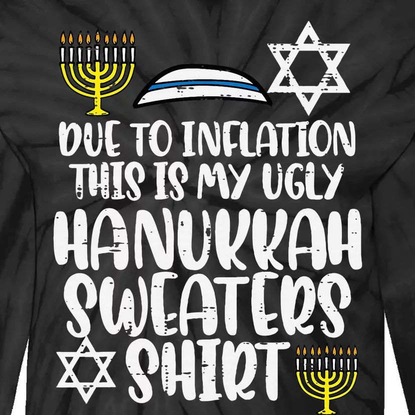 Inflatiion Ugly Hanukkah Sweater Funny Chanukkah Jew Tie-Dye Long Sleeve Shirt