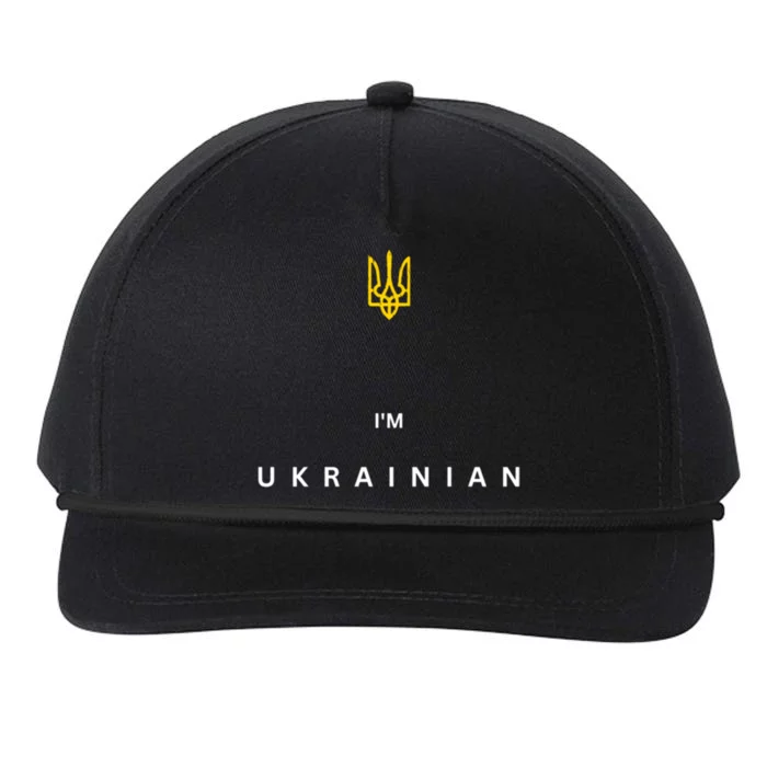 Im Ukrainian Patriotic Proud Design With Trident Funny Gift Snapback Five-Panel Rope Hat