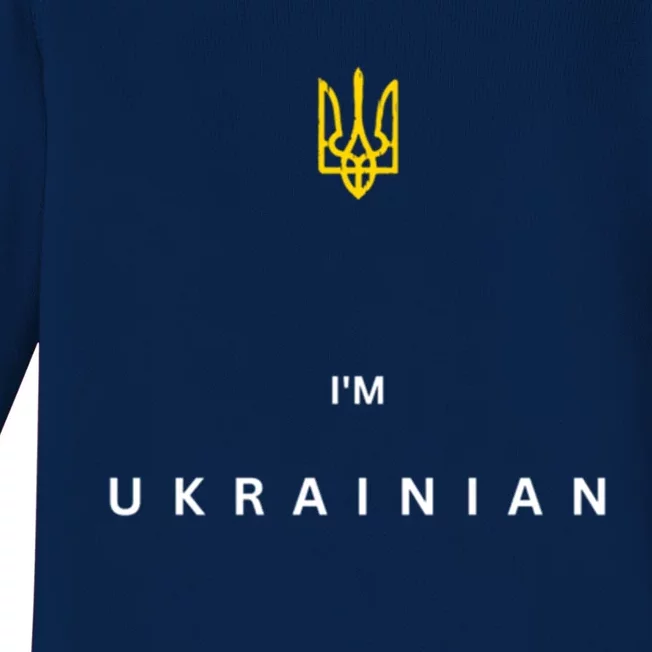 Im Ukrainian Patriotic Proud Design With Trident Funny Gift Baby Long Sleeve Bodysuit