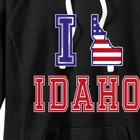 Idaho Usa Patriotic Usa Flag I Love Idaho Meaningful Gift Women's Fleece Hoodie