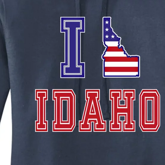 Idaho Usa Patriotic Usa Flag I Love Idaho Meaningful Gift Women's Pullover Hoodie