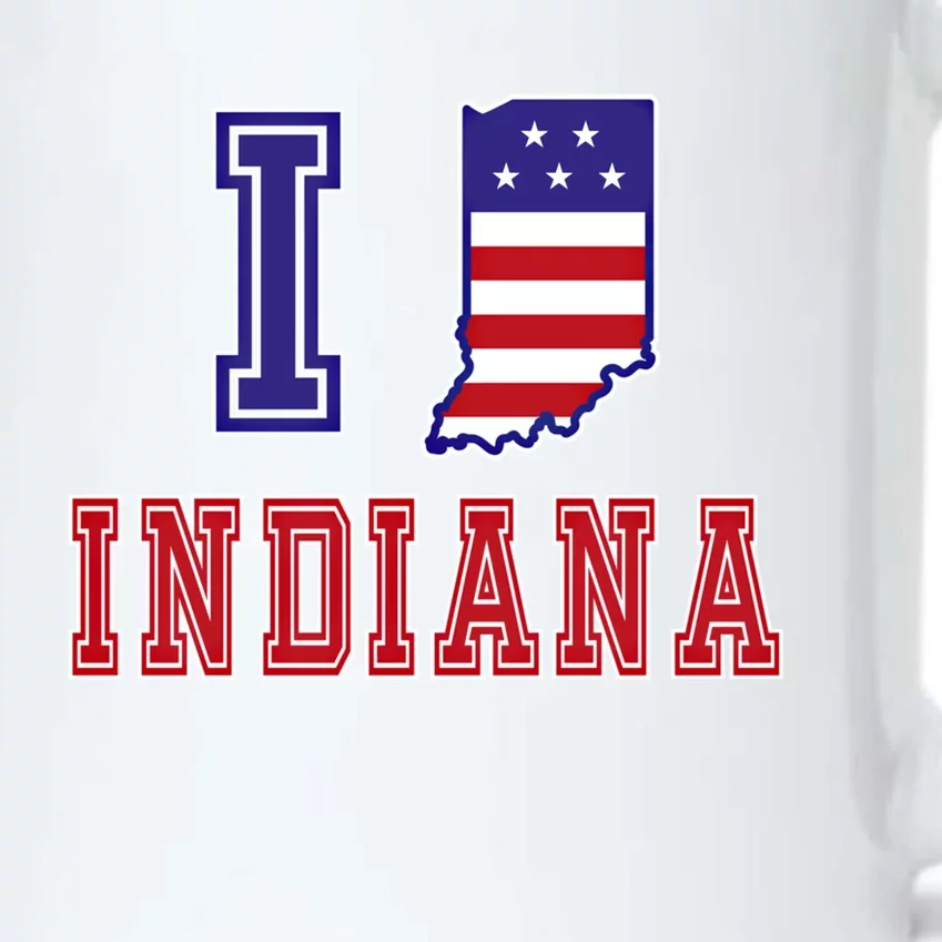 Indiana Usa Patriotic Usa Flag I Love Indiana Gift Black Color Changing Mug