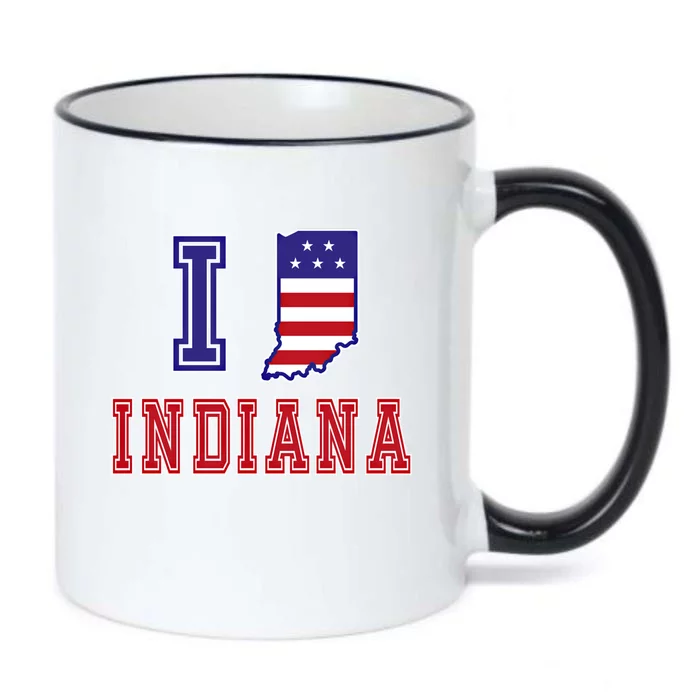 Indiana Usa Patriotic Usa Flag I Love Indiana Gift Black Color Changing Mug