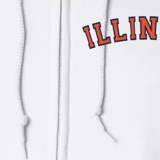 Illinois Usa Patriotic Birthday School University Gift Full Zip Hoodie