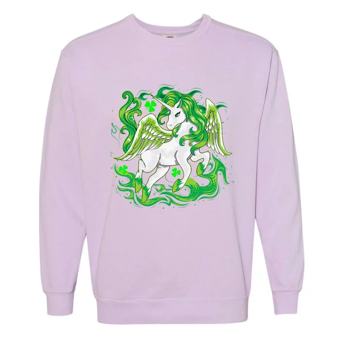 Irish Unicorn Saint Patrick Day Humor Gift Garment-Dyed Sweatshirt