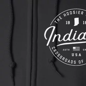 Indiana  Us State Travel Vacation In Usa Full Zip Hoodie