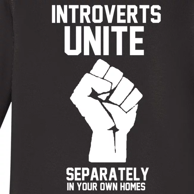 Introverts Unite Separately In Your Own Homes Baby Long Sleeve Bodysuit