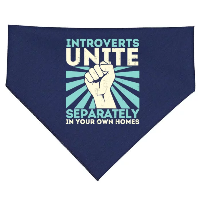 Introverts Unite Separately Funny Introverted Antisocial USA-Made Doggie Bandana