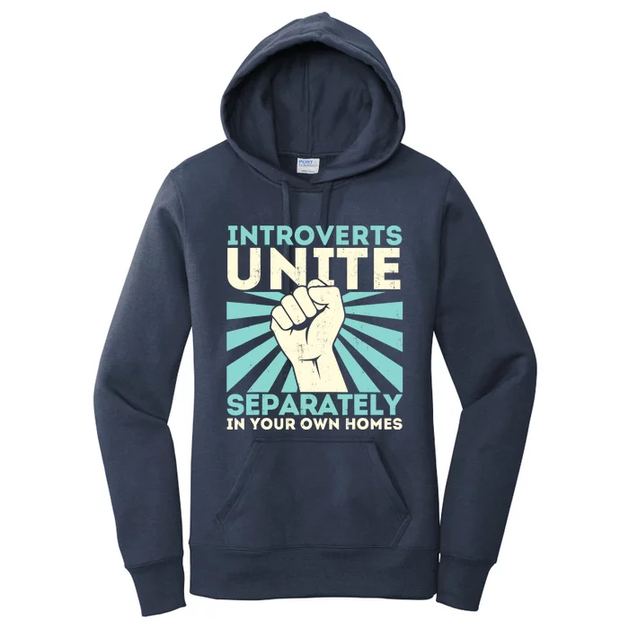 Introverts Unite Separately Funny Introverted Antisocial Women's Pullover Hoodie