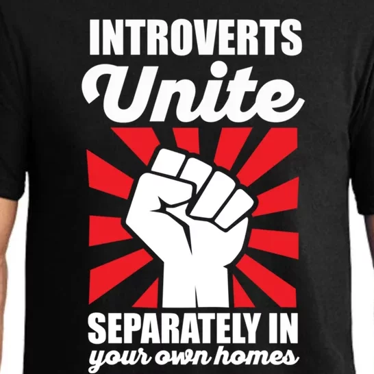 Introverts Unite Separately In Home Funny Saying Antisocial Cute Gift Pajama Set